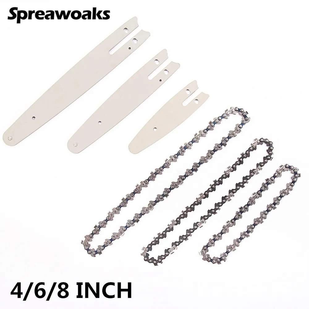 Электрическая бензопила 4 6 8 дюймов набор направляющих цепи Беспроводная пила 1/4 'p мини-пила для резки древесины Сменные запасные инструменты аксессуары
