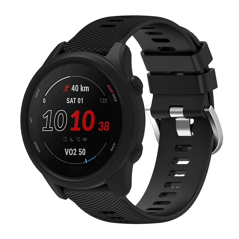 Фото Силиконовый ремешок + защитный чехол для Garmin Forerunner 255 265 сменный ремешок для часов №4