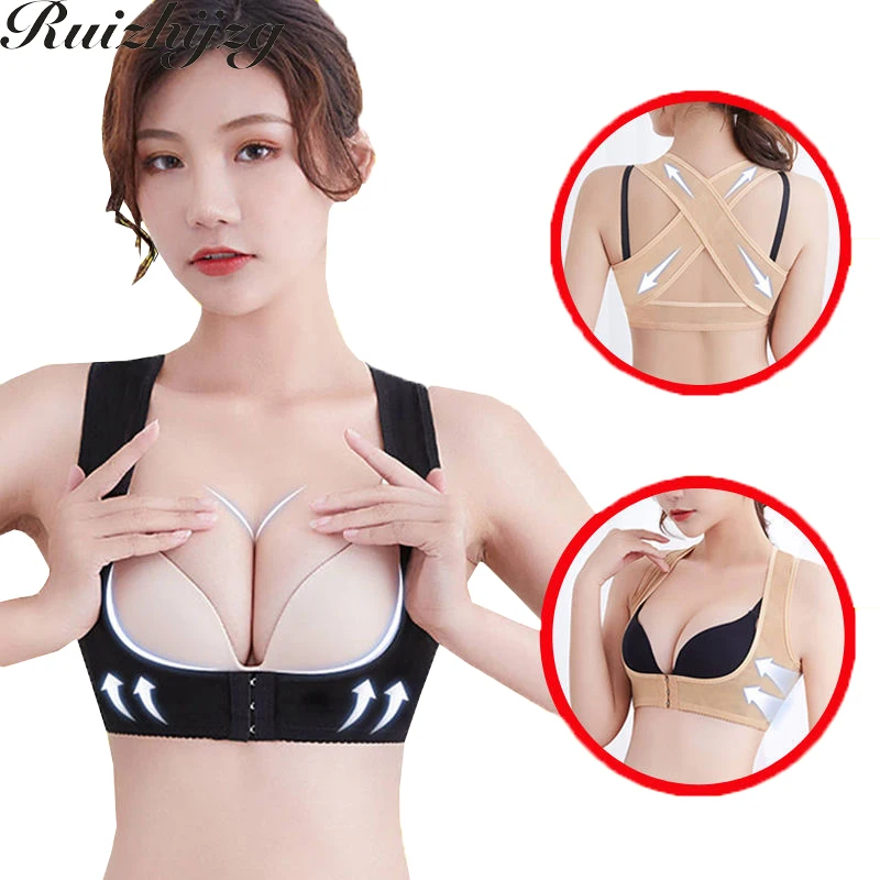 

Ruizhijzg Женский Бандаж для груди поддержка груди поддерживающие ремни Двойная Передняя Пряжка грудь лифтинг груди Формирование тела V