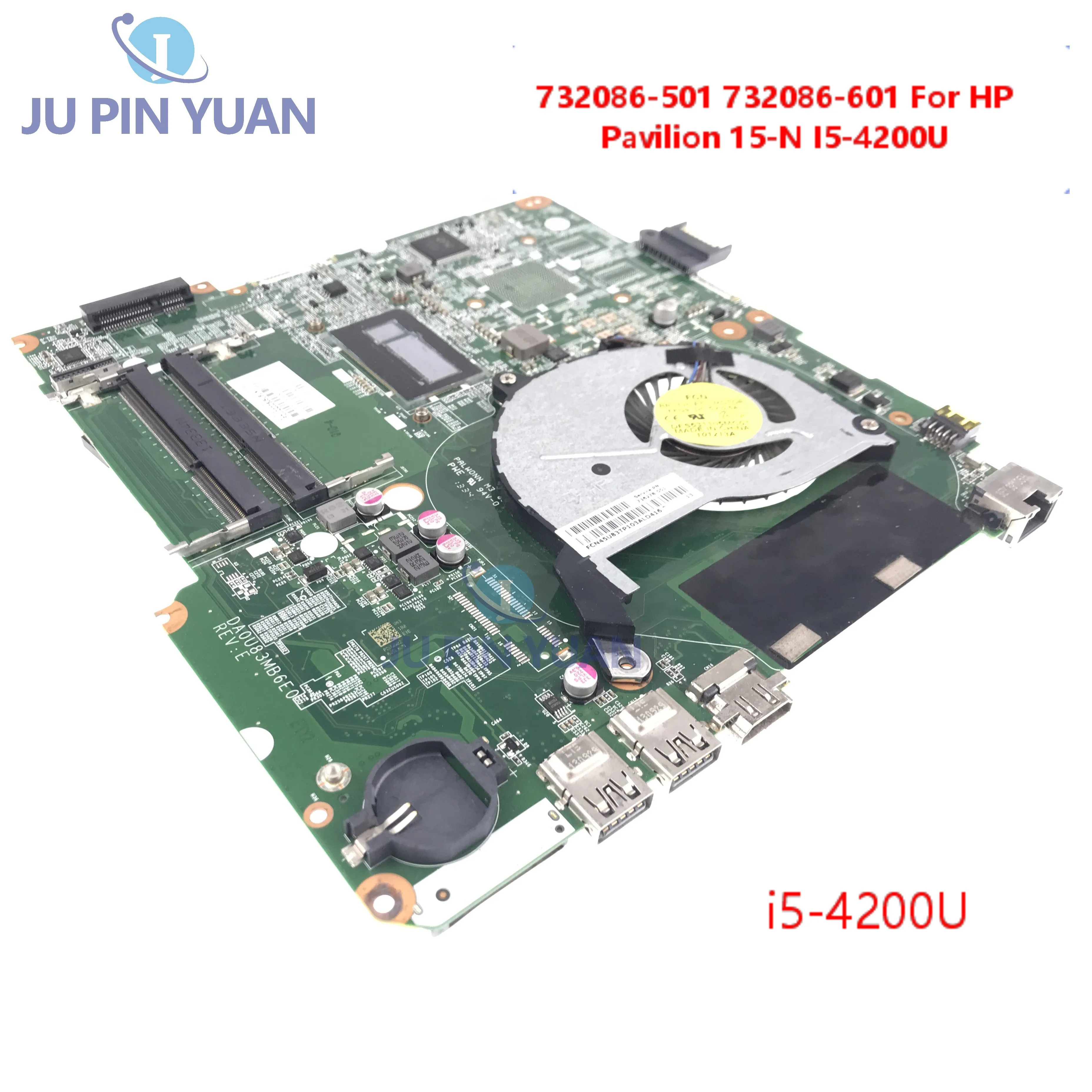 

Notebook Mainboard 732086-501 732086-601 For HP Pavilion 15-N I5-4200U Laptop Motherboard DA0U83MB6E0 SR170 DDR3