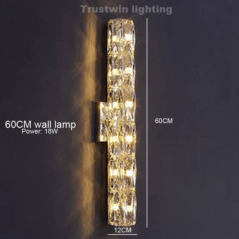 

Круглая хрустальная люстра Trustwin lighting LED золотая/серебристая