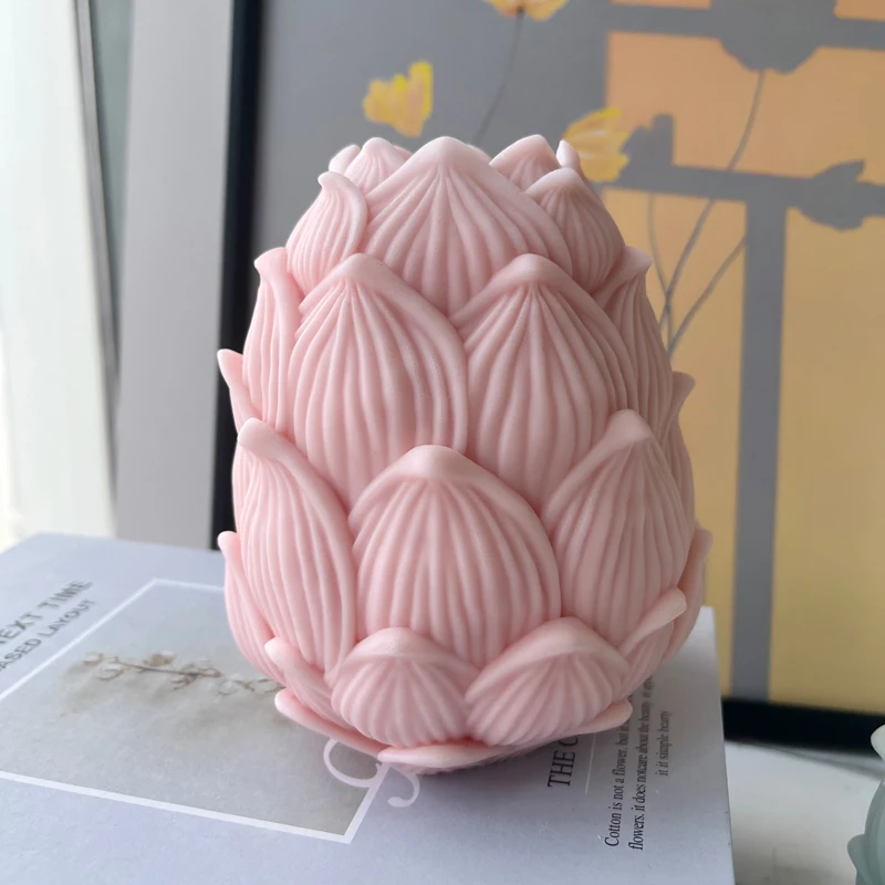 

3D Lotus Ball Scented Candle Mold Large Lotus Silicone Mold Home Decoration Candle Mold