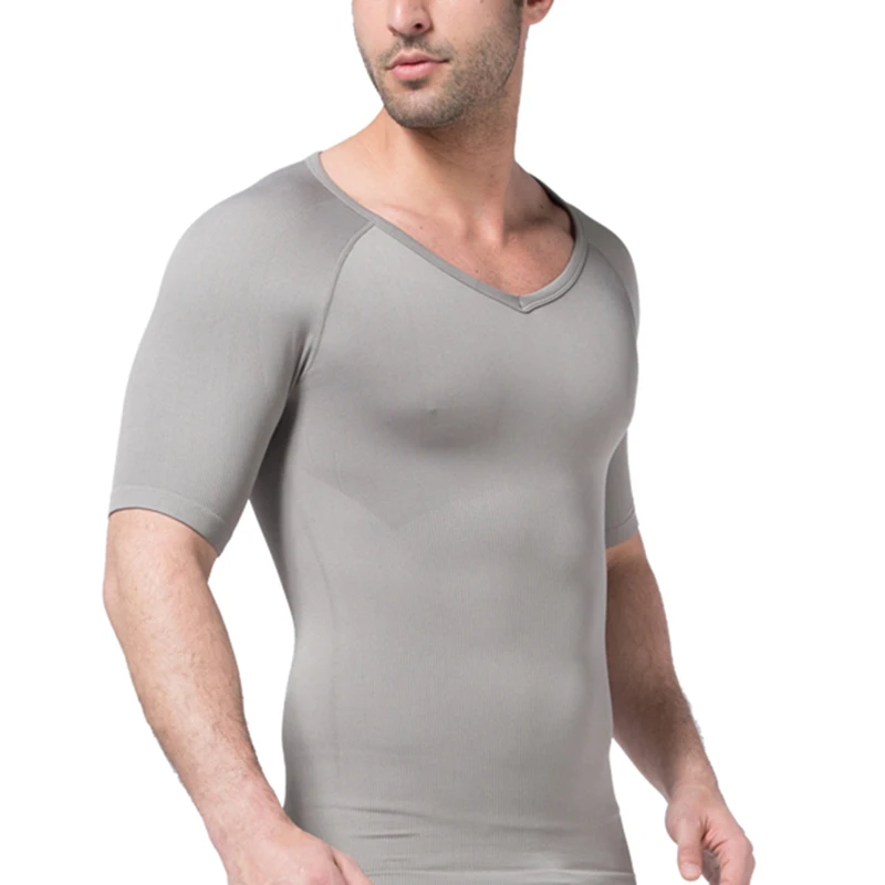 

Футболка, бесшовное нижнее белье для живота, Мужское боди для талии, рубашка, утягивающая рубашка, утягивающие мужские топы для груди