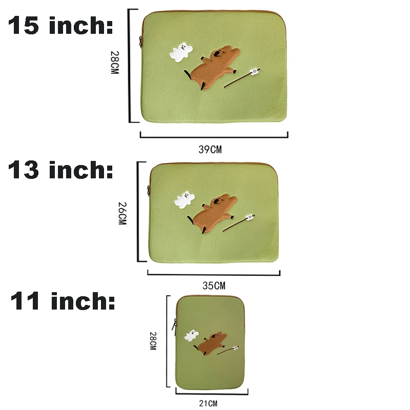 Ins Korea Cute Bear Laptop Carrying Bag Sleeve Case for IPad Macbook Air Pro Xiaomi 11 12 13 13.3 14 15.6 Inch Computer Cover |