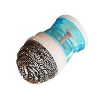 stainless steel wire ball kitchen cleaning brush scourer pan dish bowl pot palm brush household cleaning tools random color