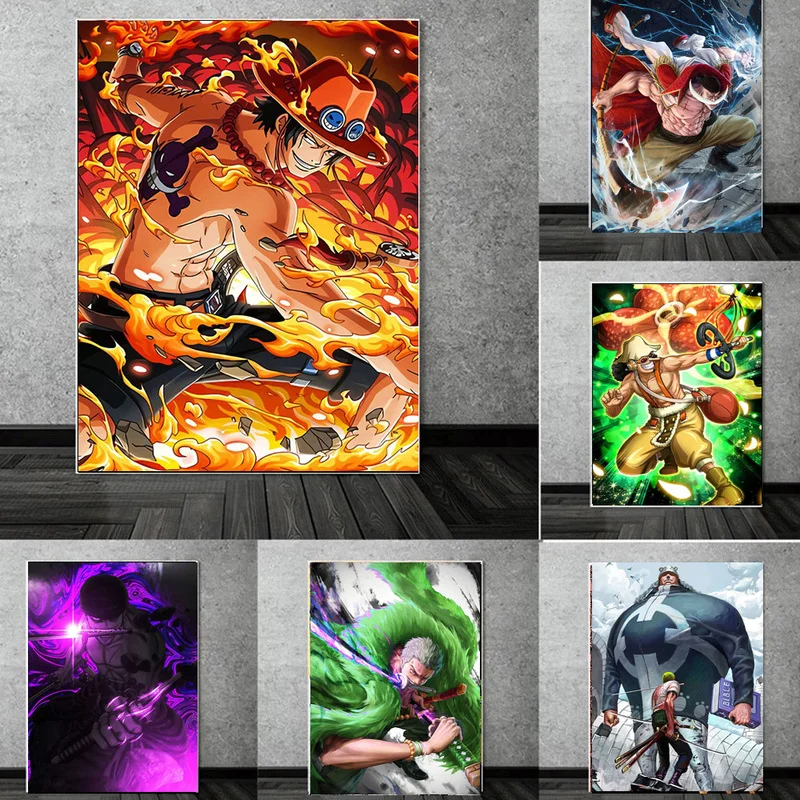 

Japanese Anime One Piece Canvas Painting Classic Luffy Comic Posters and Prints Modern Wall Pictures for Living Room Home Decor