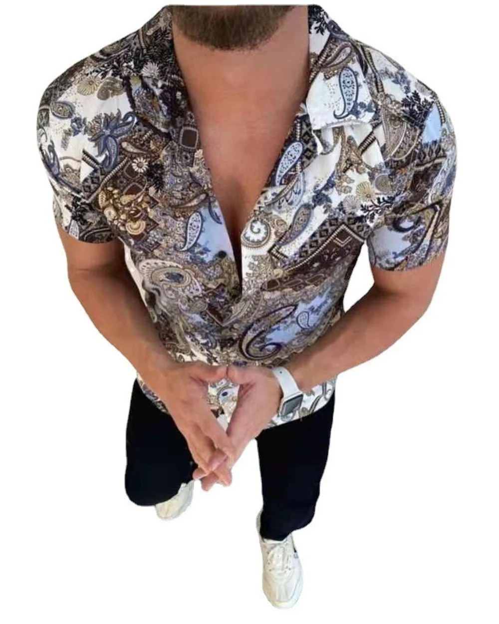 Men's Beach Shirt 3D Printing Casual Loose