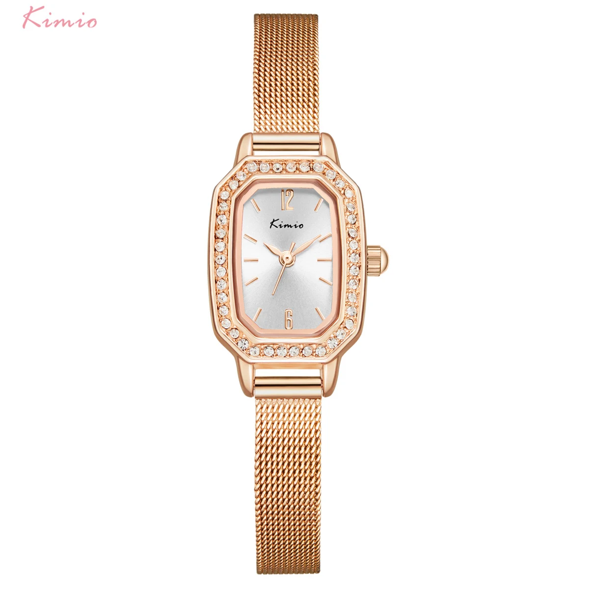 

NO.2 A1416 Casual Square Watch Luxury Rhinestone Quartz Watch Stainless Steel Wristwatch Women Business Watches