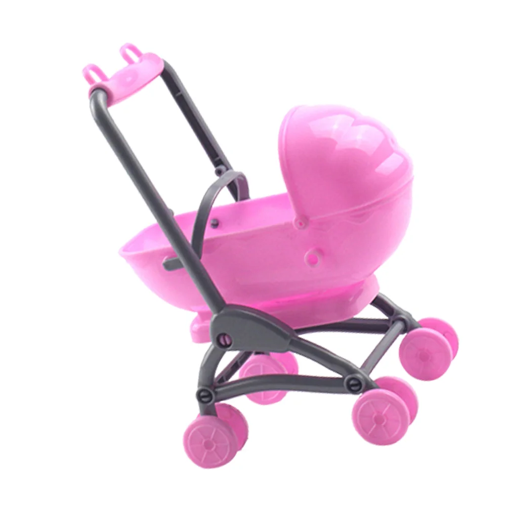 

Simulated Stroller Cartoon Toy Baby Carriage Miniature Dolls Plastic Furniture Simulation Model Trinkets For Vans