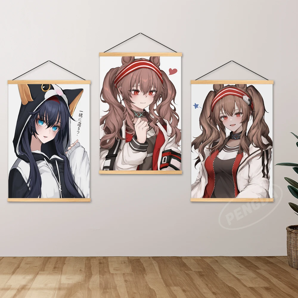 

Arknights Home Decoration Game Hanging Angelina Poster La Pluma Canvas Nian Wall Art Dusk Print Ling Painting Wooden Living Room