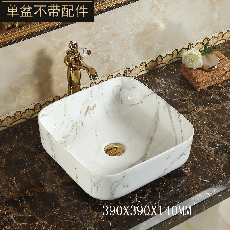 Керамическая раковина для верхней части мраморная художественная маленькая
