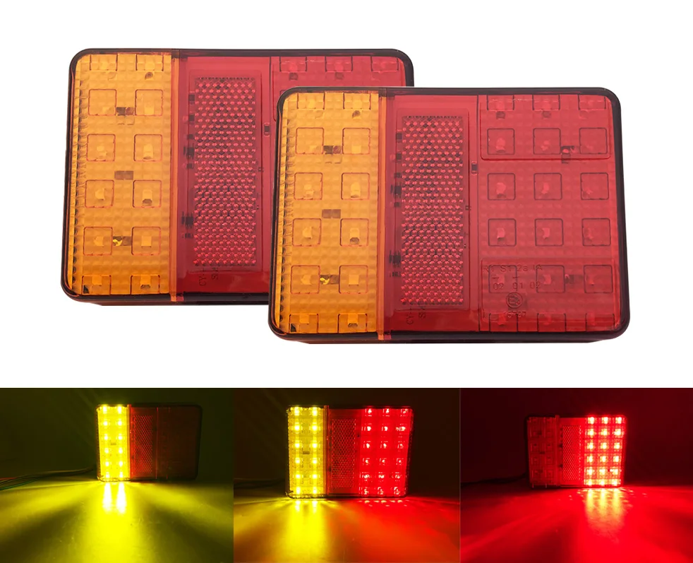 Водонепроницаемый задний фонарь для грузовика, прицепа, 2 шт., 30 светодиодов