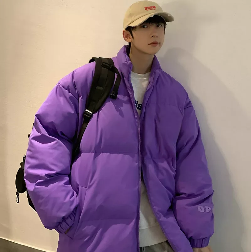 

New2022 harajuku men's winter jacket coat thick warm stand collar winter parka men windproof women's winter jackets