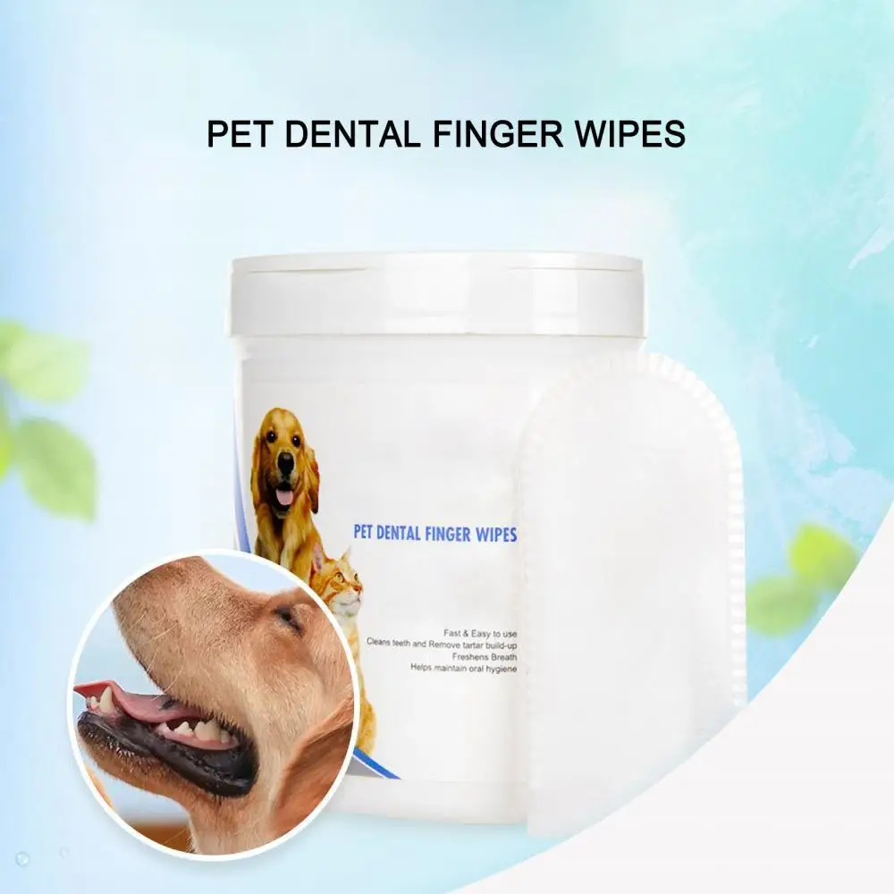 

Pet Supplies 50Pcs/Box Dog Cat Puppy Dental Oral Teeth Cleaning Care Wet Wipe Pet Products Accessories