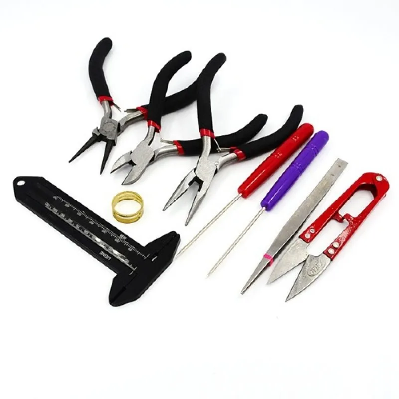 

Jewelry Making Tool Sets Repair Accessories with Pliers Beading Needle Scissors Vernier Caliper Tweezers DIY Crafts Accessories