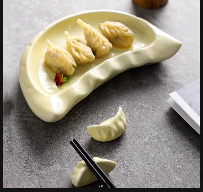 Керамическая тарелка в форме пельменей подставка для палочек еды десертные