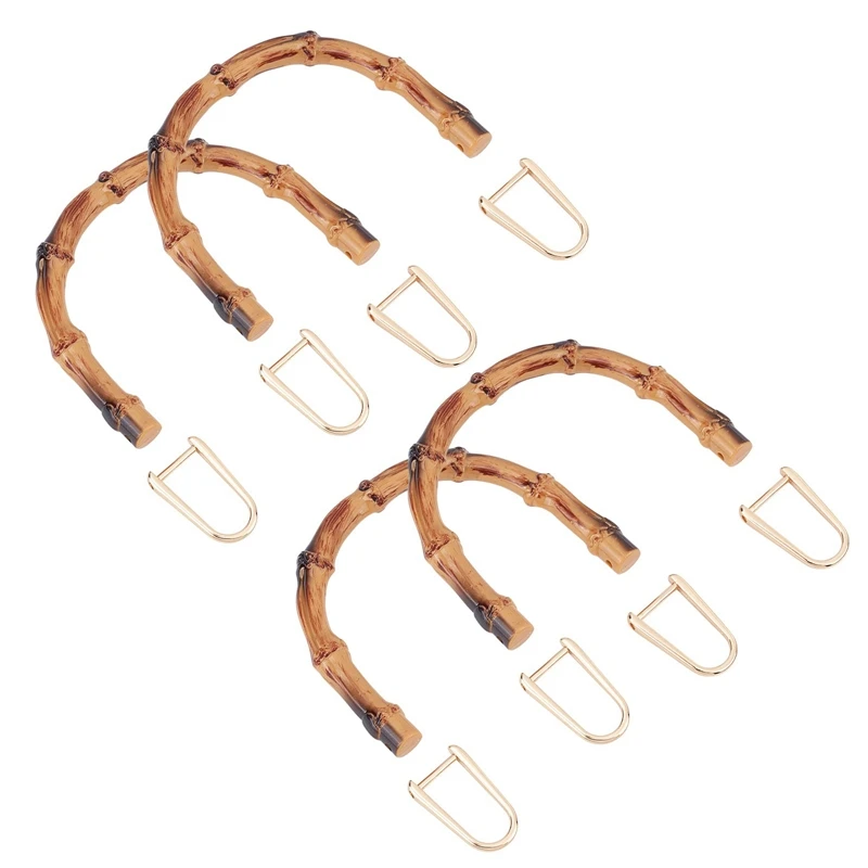 

Hot Kf-U-Shaped Purse Handles Replacement Imitation Bamboo Bag Handles For Crochet Bag Beach Bag Straw Bag DIY Bags Accessories