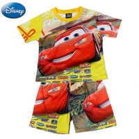 disney car mcqueen summer kids boys clothes tops short sleeved shorts suit baby children cotton t shirt fashion clothing sets