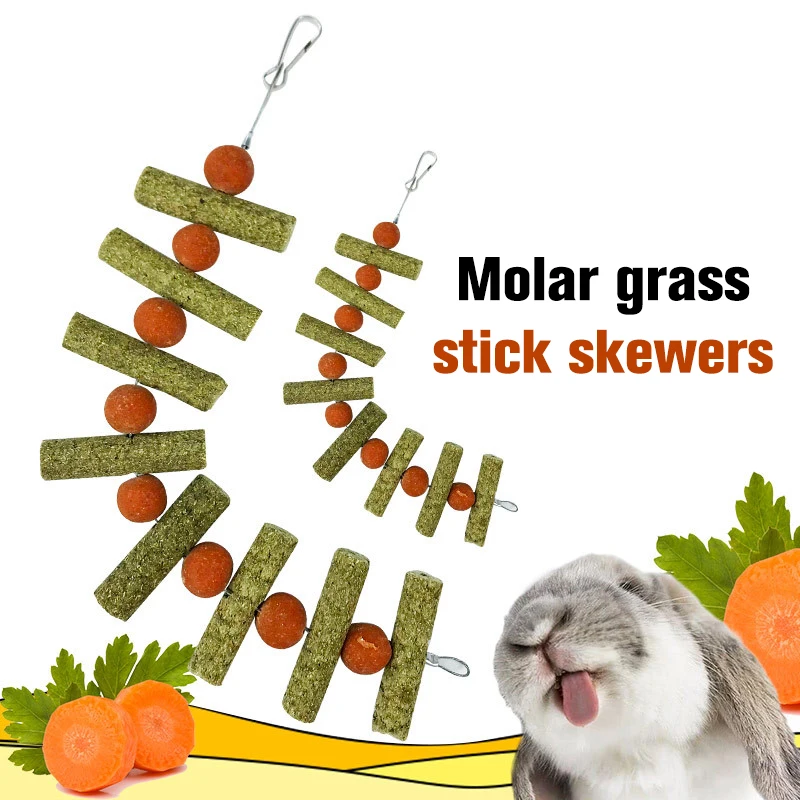 

Pet Wooden Tooth Grinding Toys Rabbit Grass Stick Molars Toy Healthy Grass Ball Teeth Chewing Toys Guinea Pig Toy For Bunny 1pc