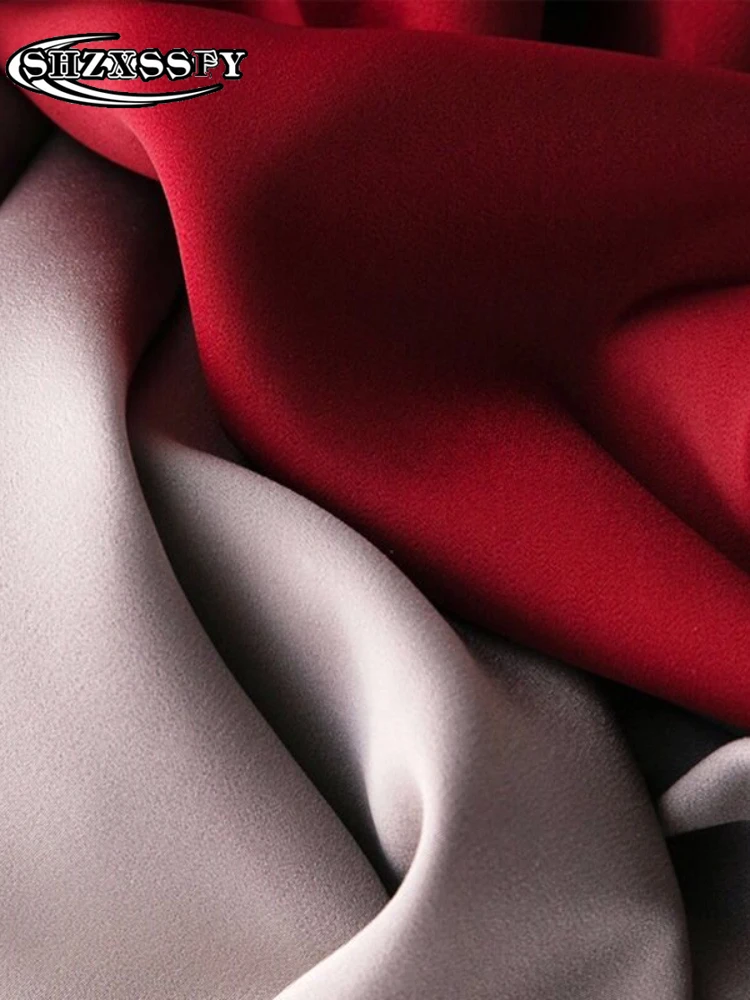 Юбка женская шелковая атласная средней длины элегантная офисная однотонная