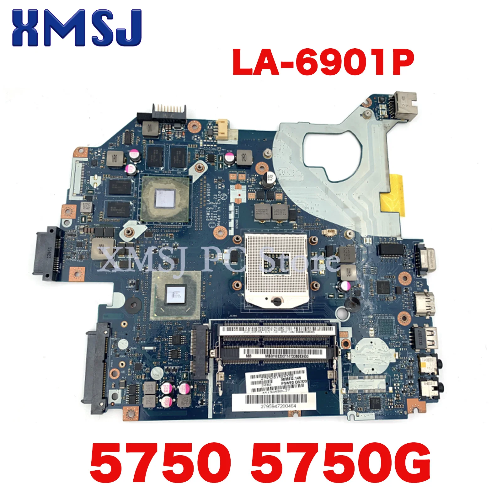 

XMSJ For P5WE0 LA-6901P Acer Aspire 5750 5750G 5755G Laptop Motherboard PC PN MBBYK02001 Socket PGA989 DDR3 HM65 GT630M GPU 2G