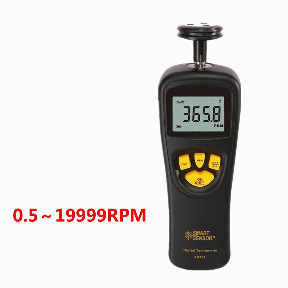 

Digital Tachometer Contact Motor Tachometer RPM Meter digital Tach speedometer 0.05~19999.9m/min 0.5~19999RPM Smart Sensor