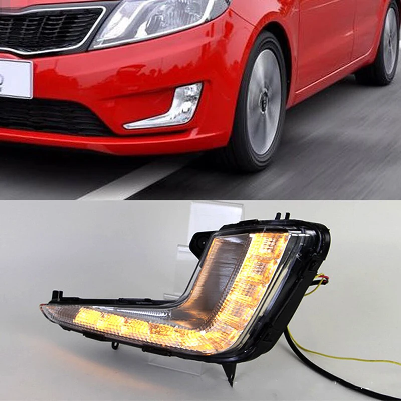 

Pair of LED DRL daytime/fog light highlight led light beads for kia K2 2011-2014 signal light accessories