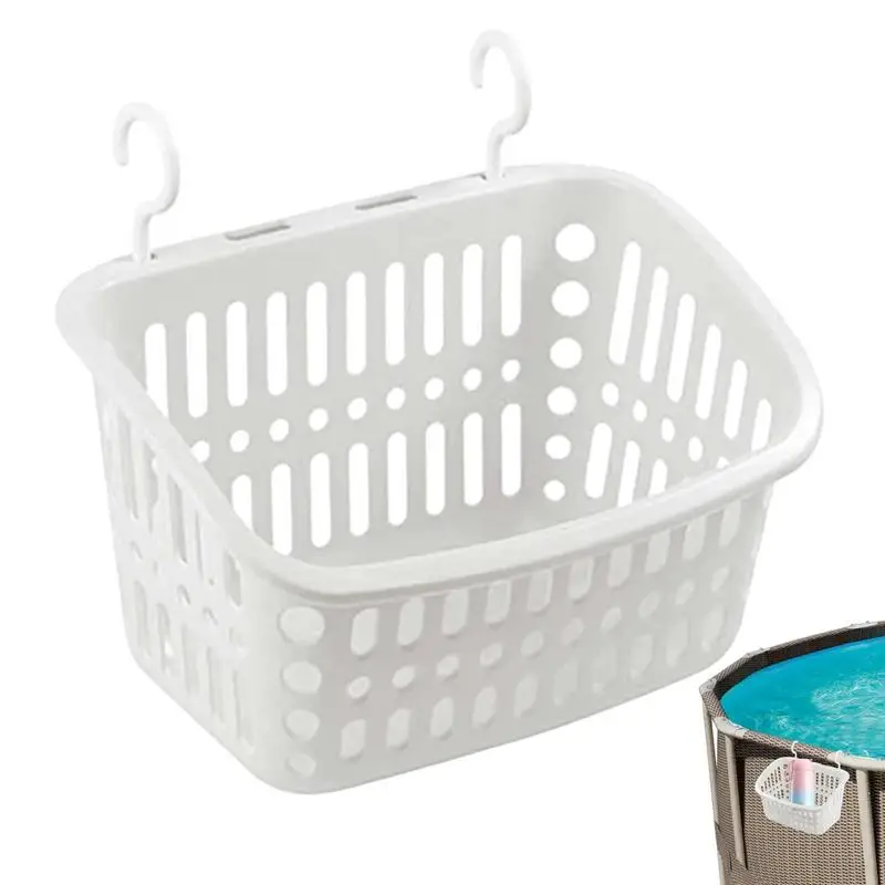 

Poolside Storage Basket Swimming Pool Poolside Holder Stretchable Above Ground Pool Storage For Most Frame Pools Gardens