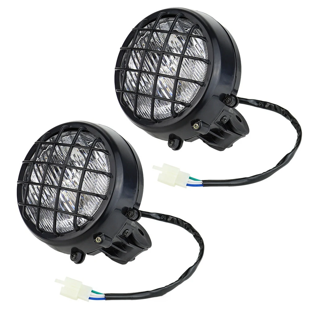 

2Pcs Headlight for Banshee 1987-2006 Lens Bulb Lamp Grill Warrior Headlights Assembly Lens Bulbs Lights Grills