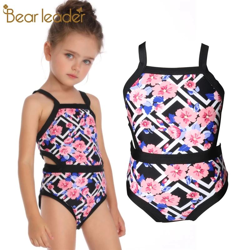 Bear Leader Girls Clothing Children's Clothes Sport One Piece Beach Bodysuit Solid Patchwork Kid Bathing Suit | Детская одежда и