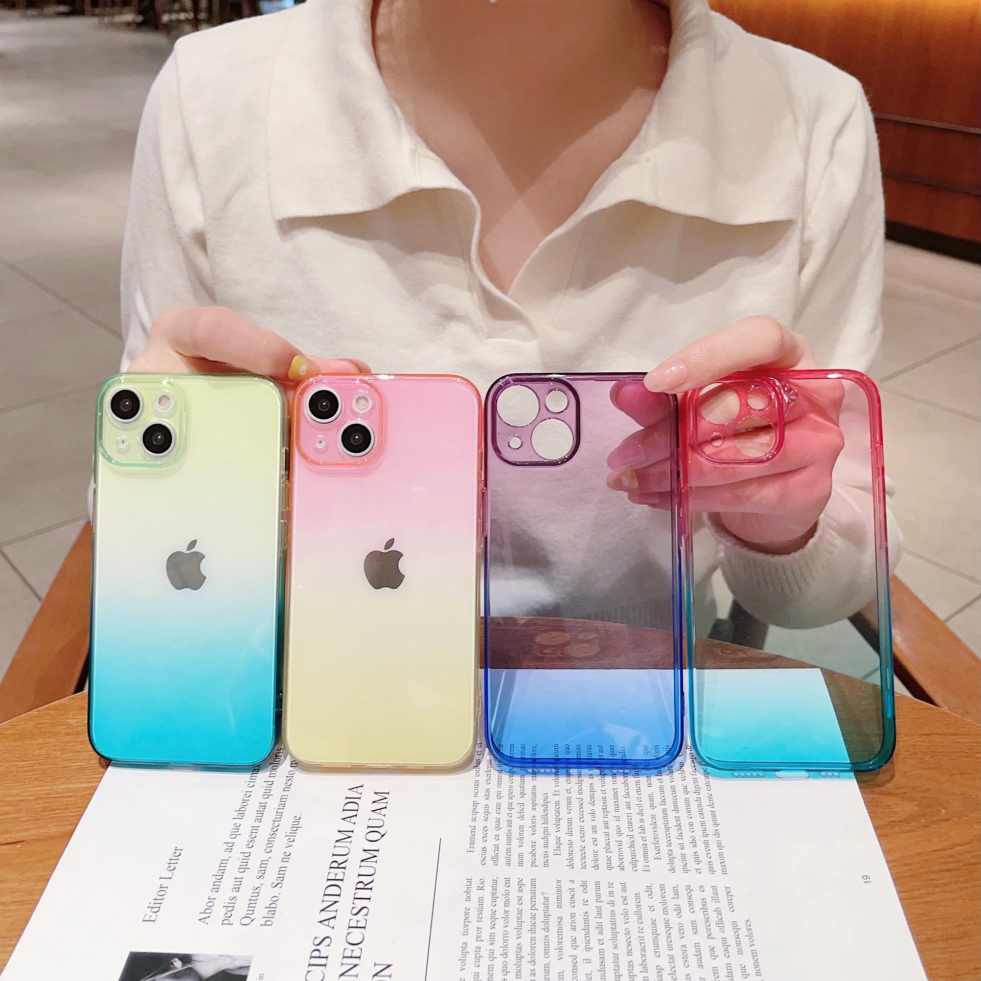 

Градиентный силиконовый мягкий чехол для iPhone Xs Max X Xr SE 2020 SE 2022 7 8 6s 6 Plus, Ультратонкий Прозрачный чехол, чехлы, оболочка, Обложка