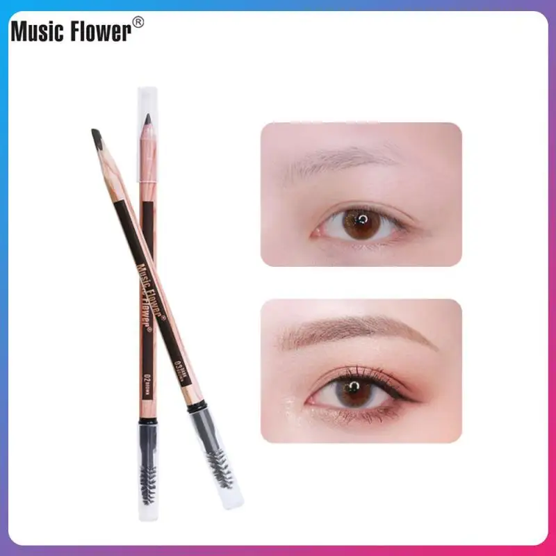 

MusicFlower 6 Color Natural Long Lasting Waterproof Sweatproof Not Blooming No Fading Eyebrow Pencil Eyebrow Brush TSLM1