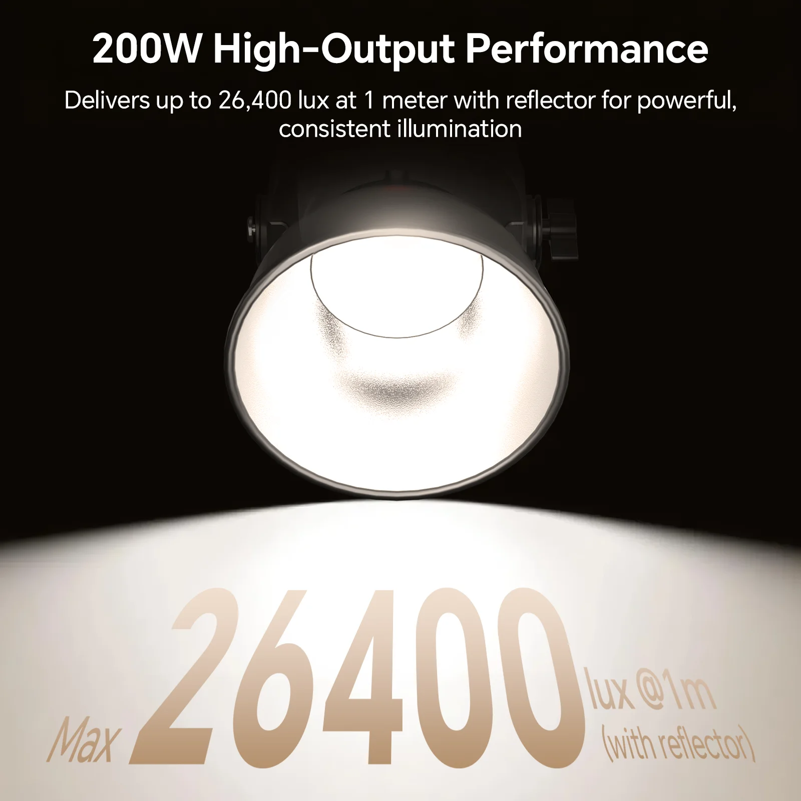 Фото ﻿   Светодиодный видеосвет PHOTOOLEX 200W V-Mount COB для прямых трансляций и фотосъемки с беспроводным управлением, CRI 95+, 2700K-6500K CCT №3