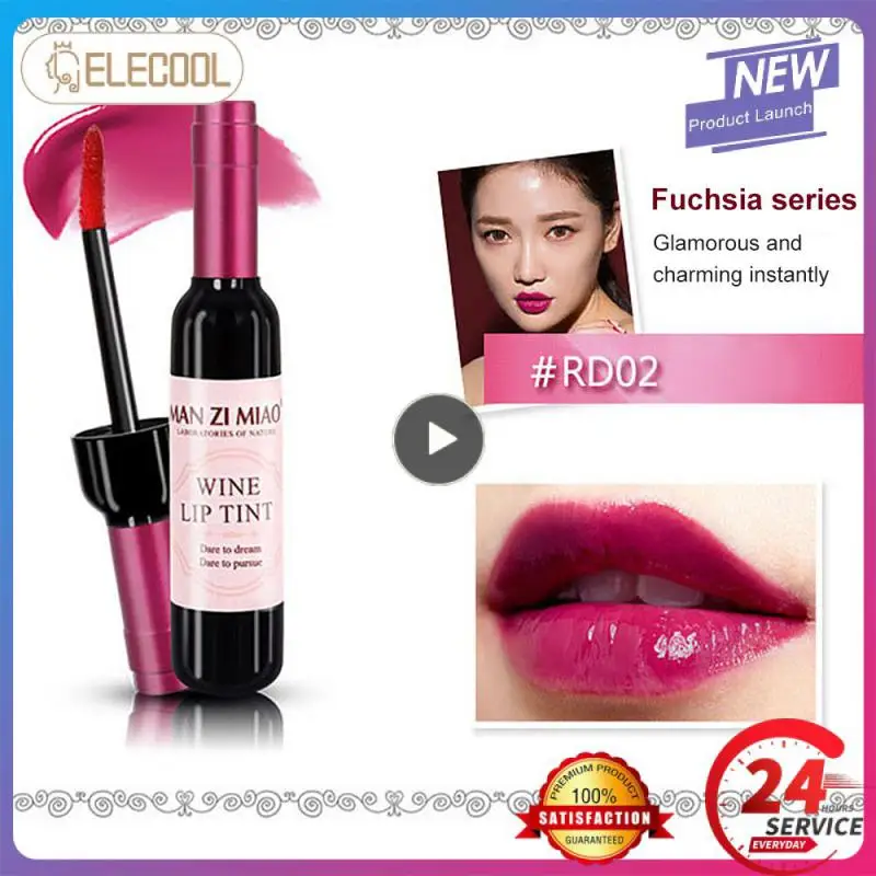 

Red Wine Lip Gloss Sheer Liquid Lipstick Wine Bottle Lip Glaze Non Fading Lip Dye Lasting Moisturizing Lip Cosmetics Female Make