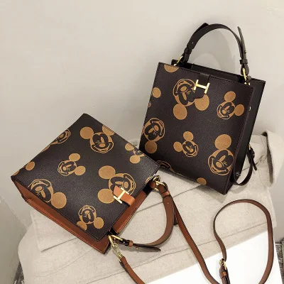 

Disney Mickey mouse Women's bag pu minnie messenger bag shoulder messenger bag fashion check ladies chain bag cartoon handbag