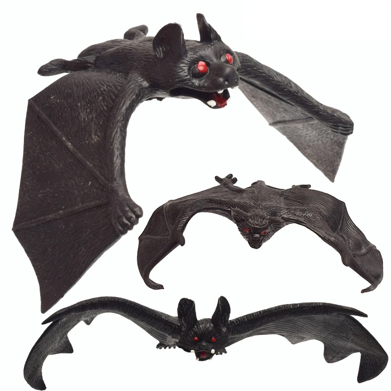 

Scared Simulation Bat Halloween Big Bat Model Bar Haunted House Cloth Field Props Realistic Rubber Horror Bat Hanging Ornament