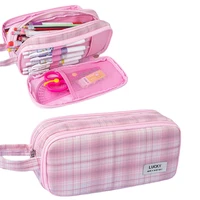 pencil case style girl heart preppy style stationery box large capacity female multi functional student stationery bag