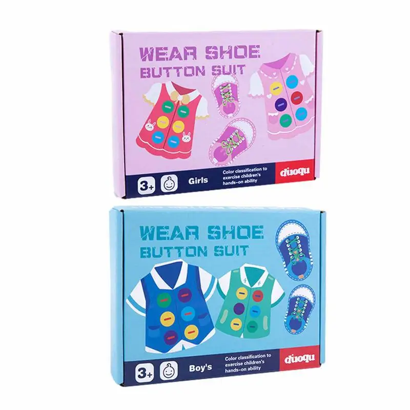 

Button Threading Toy Threading Teaching Toys For Basic Life Skills Wooden Clothes Threading Toy With Wooden Fine Motor Skills To