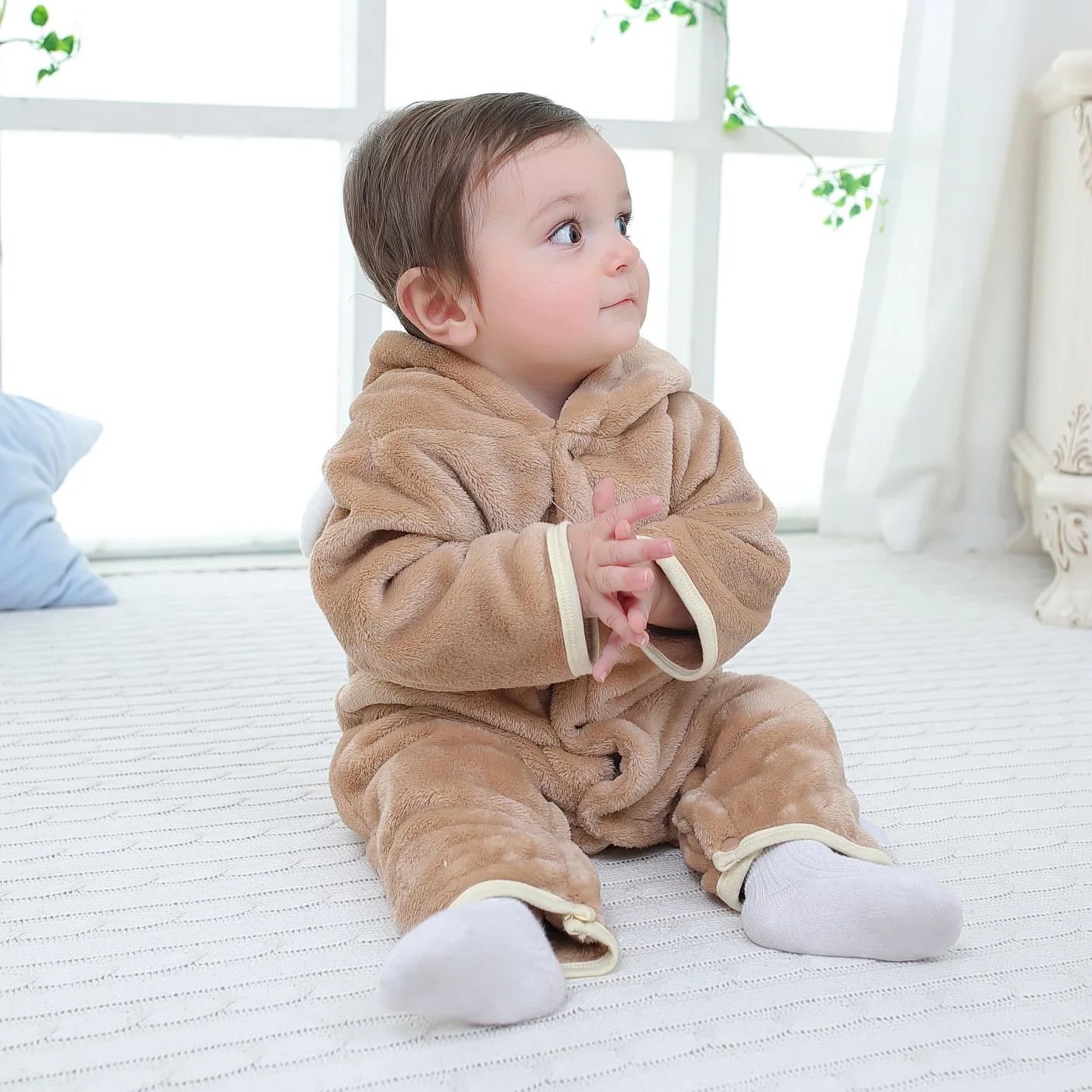 

Rompers for baby gilrs boys Winter baby clothes padded hooded bodysuit & one piece 0 to 12 months Kids clothes Jumpsuits