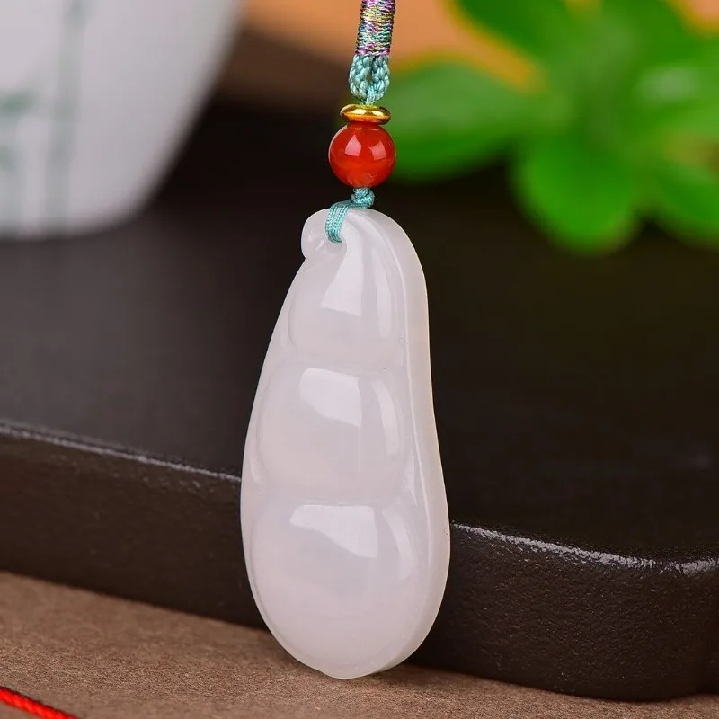 Универсальное Золотое шелковое Нефритовое ожерелье с подвеской для мужчин и