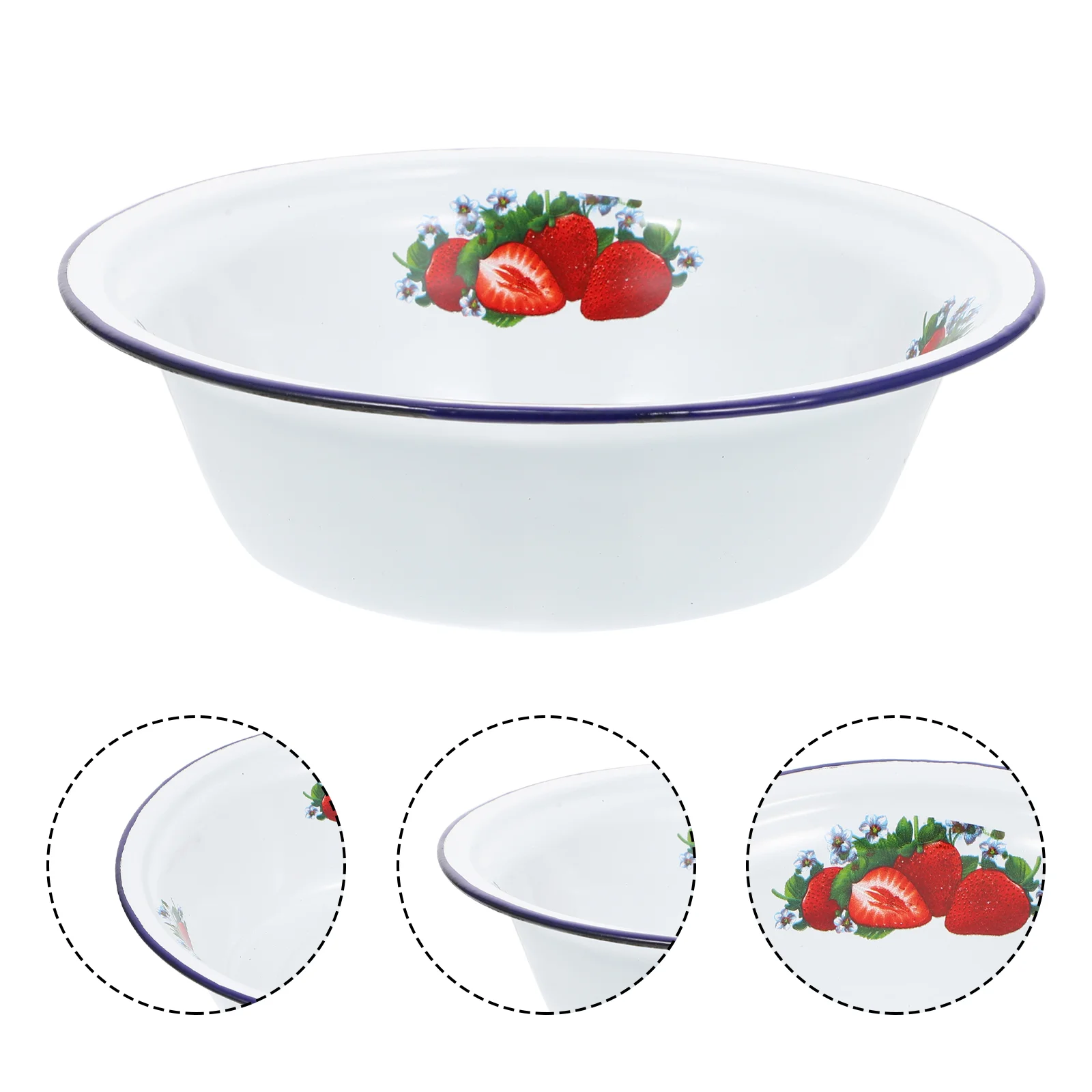 

Bowl Enamel Bowls Soup Basin Enamelware Salad Serving Mixing Vintage Metalwash Fruit Kitchen Tray Noodle Large Cereal Chinese