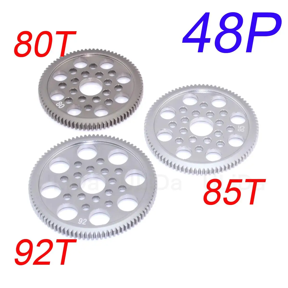 

Aluminum 48P Spur Gear 92T 85T 80T 3.5mm thick 9.7mm center hole For Sakura R31 G31 SCX10 AX10 Traxxas HPI