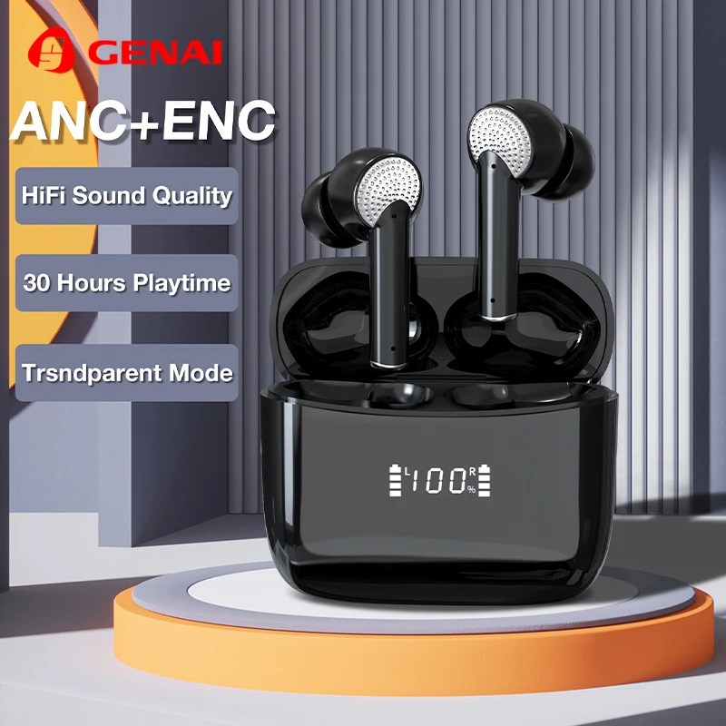 

2023New Wireless Bluetooth Headset ANC ENC Doublenoise reduction HIFI Stereo Bass Headphones Mini Portable Earbuds Free Shipping