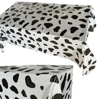 3packset 108x54 inch cow party supplies reusable tablecloth plastic table cover farm theme party decoration