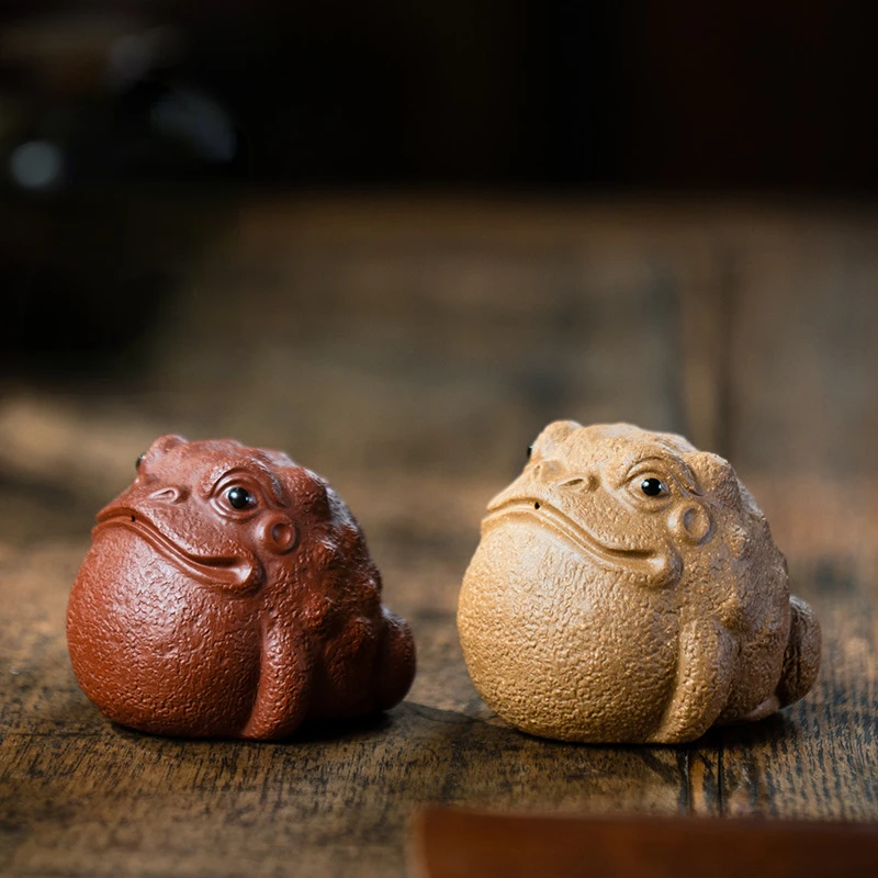 

Бутик фиолетовый глина Чай Домашние животные трехногие золотые статуэтки ручной работы поделки домашний чай посуда Декор Аксессуары подар...