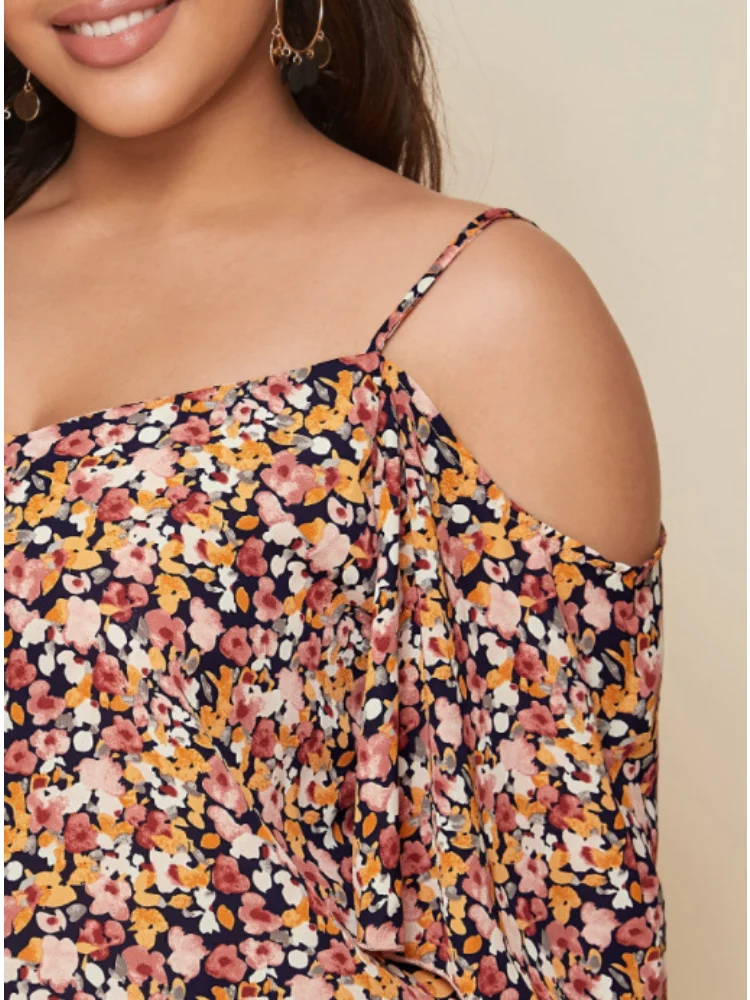 Oversized women's clothing new product explosive loose fashionable chubby mm sexy suspender plus size women clothing