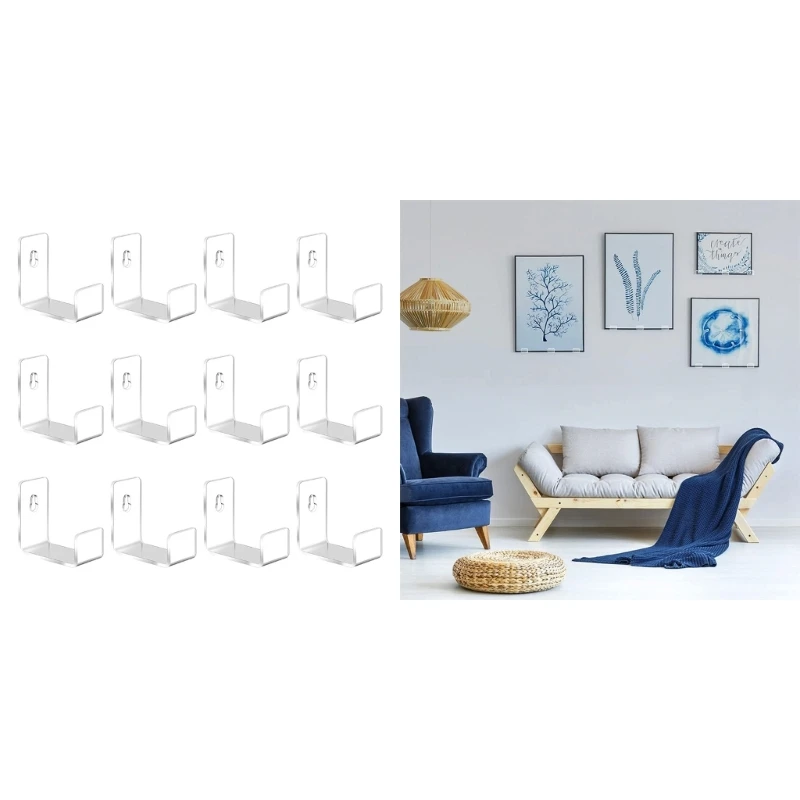 

12pcs Wall Mount Record Shelf Acrylic Record Display Stand Clear Storage Rack Drop Shipping