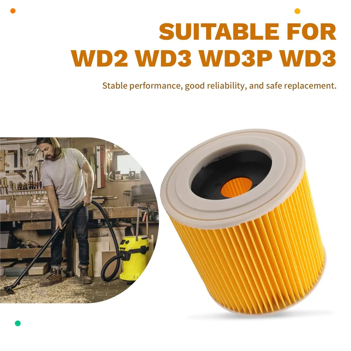 【FDDT~】 Картриджный фильтр для WD3 Premium WD2 WD3 WD3P WD3 MV2 MV3 (art.: 3920dcc14802d) - 3920dcc14802d