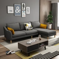 nordic style cloth sofa combination simple modern two or three small family living room solid wood bedroom removable sofa