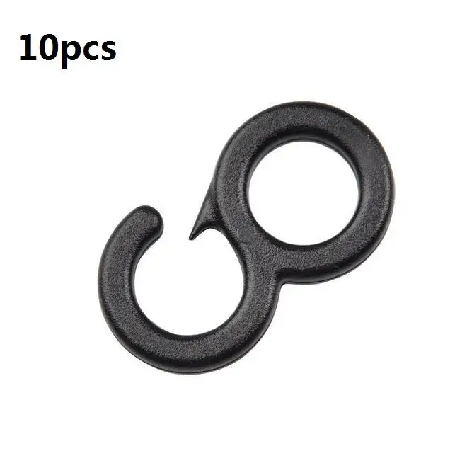 10pcs/set Clip Tail Hook Outdoor Camping Light Plastic Canopy Tarp Fixed Hiking Tent Accessories Tools Black | Спорт и развлечения